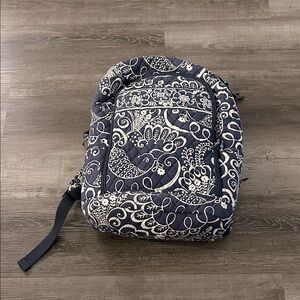 VERA BRADLEY LARGE TWIRLY BIRDS NAVY BACKPACK
